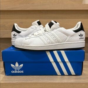 New- Adidas White and Black Superstar Sneakers